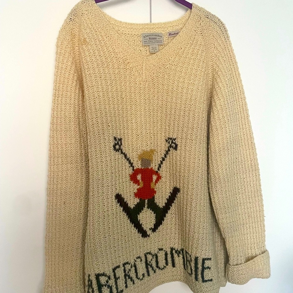Abercrombie Cream Handknit Sweater